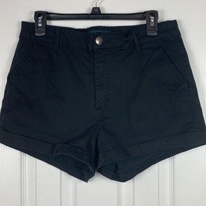 AERO high rise midi black shorts size 14. 2% spandex